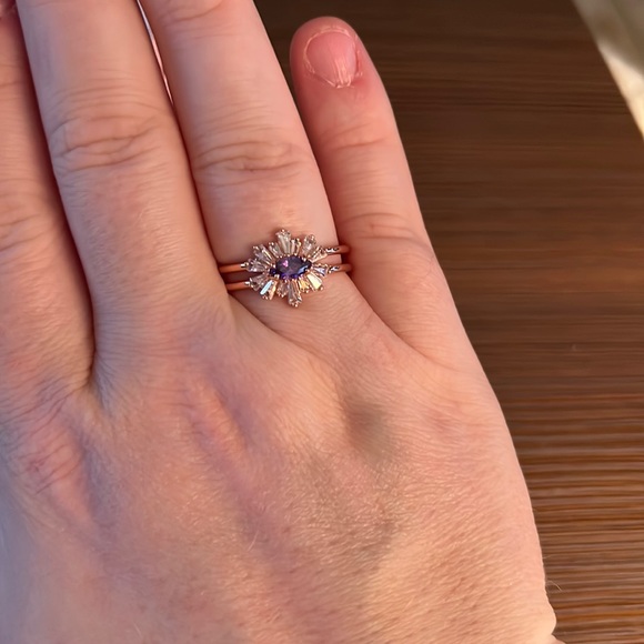 Jewelry - Beautiful light tanzanite cubic zirconia on rose gold plating.